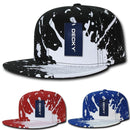 Decky Paint Splat Snapback Baseball 6 Panel 100% Cotton Structured Caps Hats-Serve The Flag 2 image