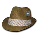 Decky Paper Braid Woven Fedoras Trilby Panama Fashion Hats Caps-Serve The Flag 2 image