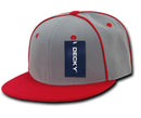 Decky Piped Crown Snapback Two Tone 6 Panel Flat Bill Hats Caps-Serve The Flag 22 image