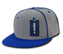 Decky Piped Crown Snapback Two Tone 6 Panel Flat Bill Hats Caps-Serve The Flag 23 image