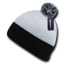 Decky Pom Pom Two Tone Beanies Long Cuffed Tight Stretchy Knitted Ski Caps Hats-Serve The Flag 14 image