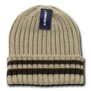 Decky Sweater Beanies Striped Thick Ribbing Knitted Skull Ski Winter Caps Hats-Serve The Flag 3 image