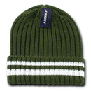 Decky Sweater Beanies Striped Thick Ribbing Knitted Skull Ski Winter Caps Hats-Serve The Flag 4 image
