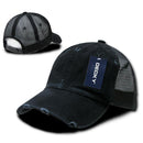 Decky Vintage Ripped Mesh Washed 6 Panel Cotton Pre-Curved Trucker Caps Hats-Serve The Flag 2 image