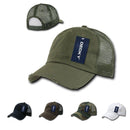 Decky Vintage Ripped Mesh Washed 6 Panel Cotton Pre-Curved Trucker Caps Hats-Serve The Flag 1 image