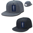 Decky Washed Denim Snapback 100% Cotton 6 Panel Flat Bill Hats Caps-Serve The Flag 1 image