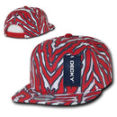 Decky Ziger Animal Print Flat Bill Hats Caps Baseball Zebra Snapback-Serve The Flag 12 image