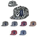 Decky Ziger Animal Print Flat Bill Hats Caps Baseball Zebra Snapback-Serve The Flag 2 image