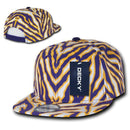 Decky Ziger Animal Print Flat Bill Hats Caps Baseball Zebra Snapback-Serve The Flag 5 image