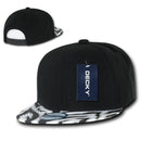 Decky Ziger Zebra Animal Two Tone Print Flat Bill Hats Caps Baseball-Serve The Flag 8 image