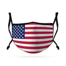 Cute Face Masks for Kids Child Adjustable Boys Girls Ages 3 to 9 Cotton Poly Washable Reusable 2 Layer Pocket Filter-Serve The Flag 11 image