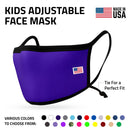 Kids Size Adjustable Face Mask for Children Boys Girls Cloth Double Layer Masks Washable Reusable Made in USA aged 3 to 7-Serve The Flag 1 image