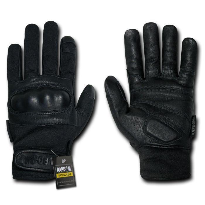 Nomex Tactical Hard Knuckle Combat Rescue Shooting Patrol Gloves - Black / XXL