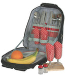Picnic Travel Backpack Bag Carry Case Set For Four Cutlery Carving Board Plate-Serve The Flag 1 image