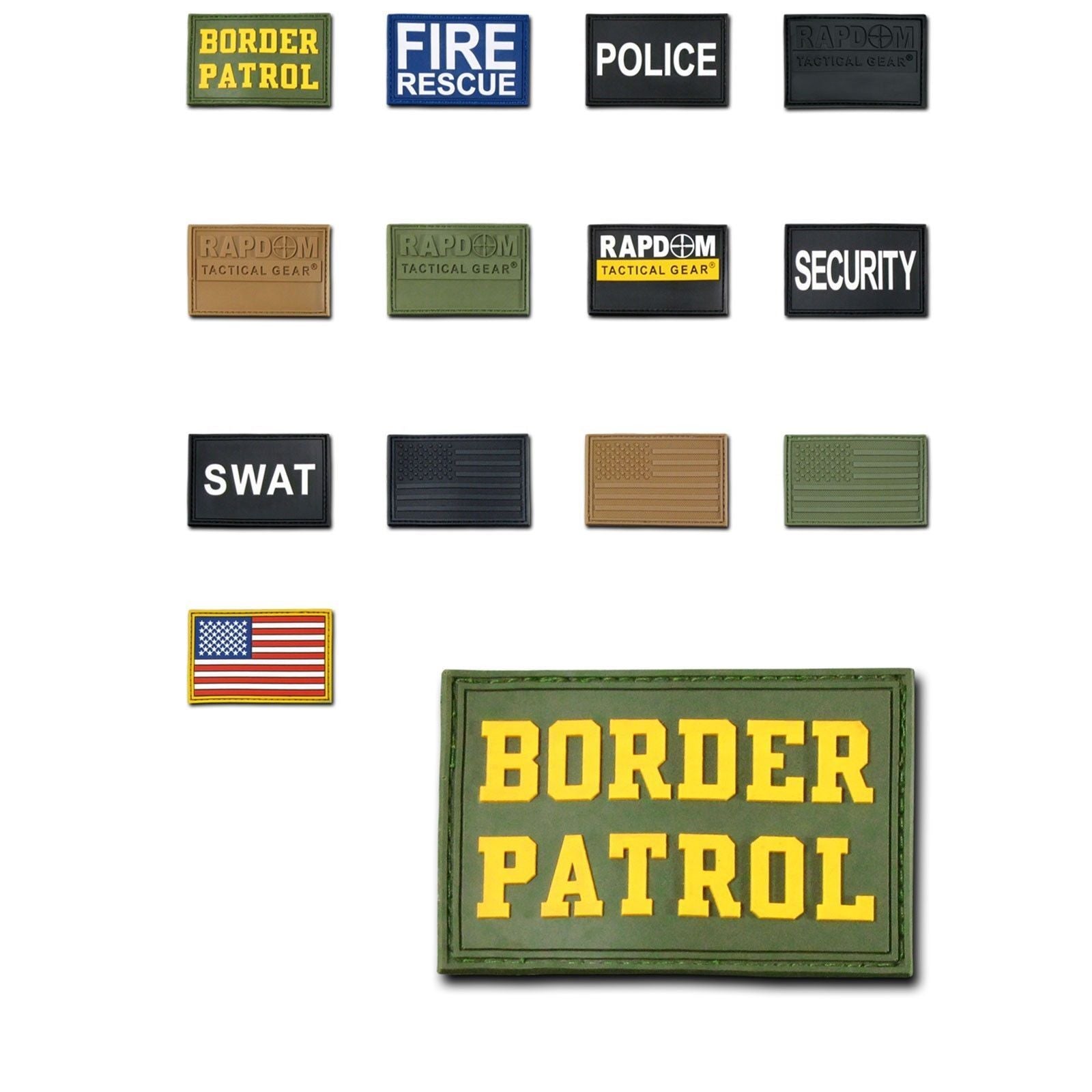 T90 - Tactical Patch - USA Flag - Rubber (3x2) - Subdued Black