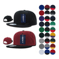 1 Decky Dozen Flat Bill Snapback Caps Hats Solid Two Tone Wholesale Lot!-Serve The Flag