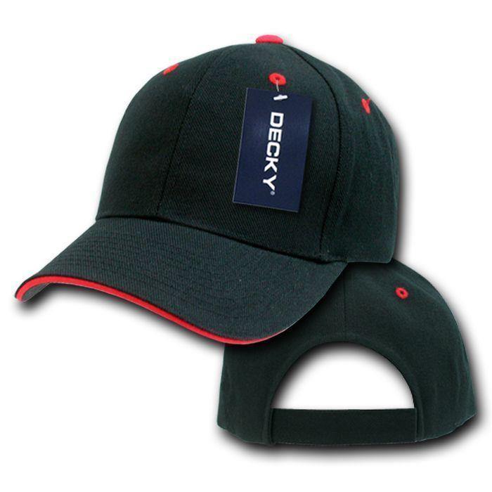 DECKY Sandwich Visor Baseball Cap – White & Red, Adjustable Fit - View #4