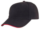 1 Dozen Brushed Cotton Sandwich 6 Panel Low Crown Baseball Hats Caps Wholesale Bulk-Serve The Flag 1 image