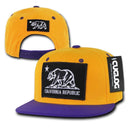 1 Dozen California Cali Bear Patch Snapback 6 Panel Flat Bill Caps Hats Wholesale Lots-Serve The Flag 6 image