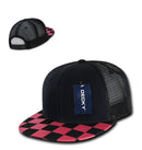1 Dozen Decky 6 Panel Flat Bill Checkered Trucker Race Flag Hats Caps Wholesale Lots-Serve The Flag 6 image