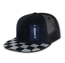 1 Dozen Decky 6 Panel Flat Bill Checkered Trucker Race Flag Hats Caps Wholesale Lots-Serve The Flag 8 image