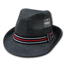 1 Dozen Decky Black Fedora Panama Fashion Hats Paper Straw Unisex Wholesale Lots-Serve The Flag 1 image