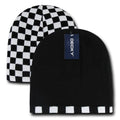 1 Dozen Decky Checkered Reversible Beanies Ski Skull Hats Caps Wholesale Lots-Serve The Flag