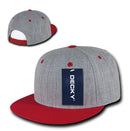 1 Dozen Decky Heather Grey Snapback Two Tone 6 Panel Retro Hats Caps Wholesale Lots-Serve The Flag 5 image