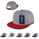 1 Dozen Decky Heather Grey Snapback Two Tone 6 Panel Retro Hats Caps Wholesale Lots-Serve The Flag 2 image