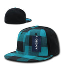 1 Dozen Decky Plaid Flex 6 Panel Fitted Two Tone Baseball Caps Hats Wholesale-Serve The Flag 8 image