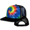 1 Dozen Decky Rainbow Tie Dye Print Foam Mesh Trucker Caps Hats Wholesale Lots-Serve The Flag 1 image