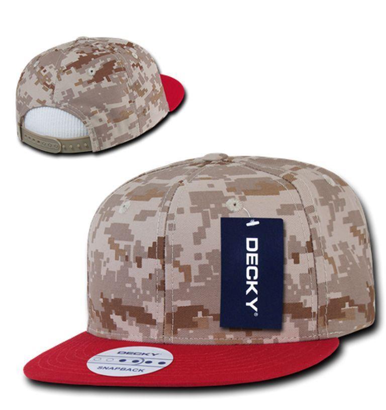 1 Dozen Decky Snapback Army Flat Bill 6 Panel Camouflage Hats Caps Who