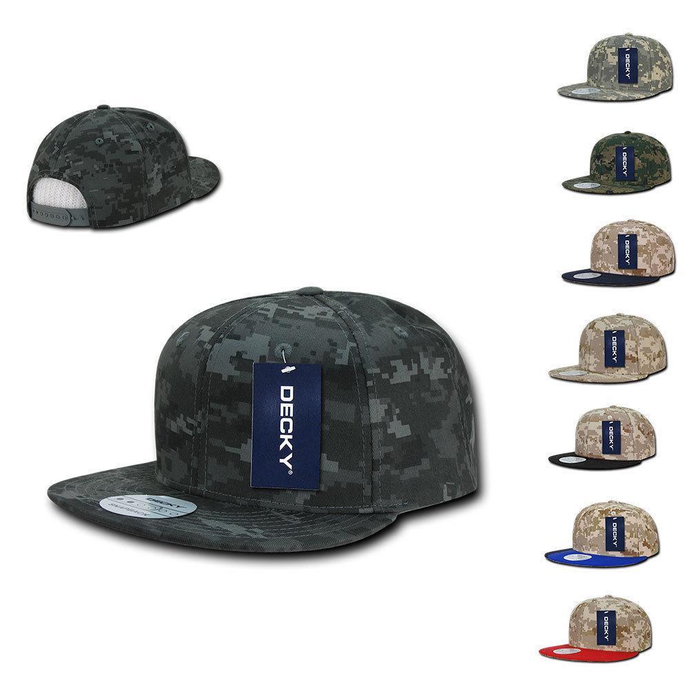 1 Dozen Decky Snapback Army Flat Bill 6 Panel Camouflage Hats Caps Who