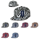 1 Dozen Decky Ziger Animal Print Flat Bill Hats Caps Baseball Zebra Wholesale Lots-Serve The Flag 2 image