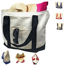 1 Dozen Large Shopping Bag Reusable Cotton Canvas Beach Tote 22inch x 16inch Wholesale-Serve The Flag 3 image