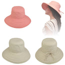 1 Dozen Sun Bucket Hats Caps Ramie Cotton Ribbon Ties Sand Salmon Wholesale-Serve The Flag 4 image