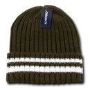 1 Dozen Sweater Striped Thick Ribbing Knitted Beanies Skull Ski Wholesale-Serve The Flag 2 image
