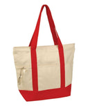 10 Lot Large 20inch Grocery Shopping Beach Totes Bags Reusable Zippered Cotton Canvas Wholesale-Serve The Flag 3 image