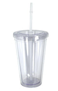 100% Bpa Free Cup Bottle With Straw Double Wall Screw On Lid Water Drinks 16oz-Serve The Flag