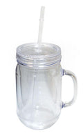 100% Bpa Free Mason Jar Cup Bottle With Straw Double Wall Water Drinks 22oz / 16oz-Serve The Flag