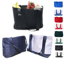 2 Pack Reusable Grocery Shopping Totes Bags With Wide Bottom Gusset Travel Gym Sports-Serve The Flag 2 image