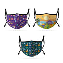 Cute Face Masks 3 / 5 Packs for Kids Child Adjustable Boys Girls Ages 3 to 9 Cotton Poly Washable Reusable 2 Layer Pocket Filter-Serve The Flag 9 image