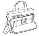 Organizer Portfolio Bags Suitcase Case Shoulder Strap Multi Pockets Zippered 15inch-Serve The Flag 2 image