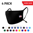 4 Pack Kids Size Face Masks Adjustable Double Layer Washable Reusable Made in USA-Serve The Flag 1 image