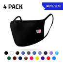 4 Pack Kids Size Face Masks Comfort Fit Double Layer Washable Reusable Made in USA-Serve The Flag 1 image