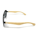 Aviator Bamboo Polarized Sunglasses Mirror Lens Driving Mens Womens With Pouch-Serve The Flag 30 image