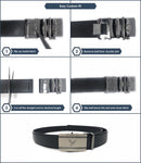 Leather Mens Ratchet Belt Sliding Adjustable Automatic Buckle Cut to Size-Serve The Flag 3 image