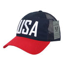 Rapid Dominance USA American Flag Text Ripstop 6 Panel Trucker Dad Caps Hats-Serve The Flag 27 image