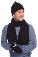 Casaba Winter 3 Piece Set Beanie Hat Scarf Touchscreen Gloves Flat Knit for Men Women-Serve The Flag 7 image