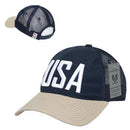 Rapid Dominance USA American Flag Text Ripstop 6 Panel Trucker Dad Caps Hats-Serve The Flag 32 image
